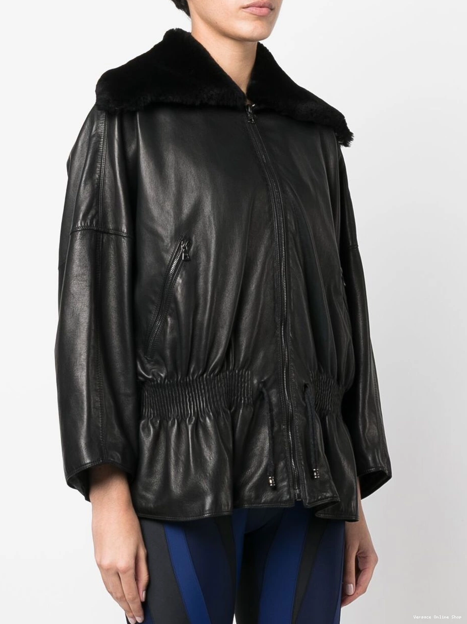 Affordable shearling jacket Versace collar 1980s Women 0520